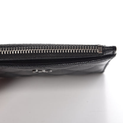 Chanel Iridescent Caviar Quilted CC Zip Card Holder Black 8 of 9