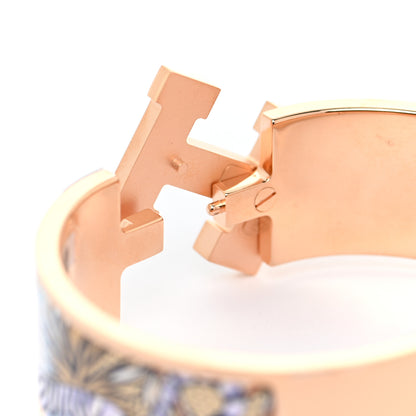 Hermes Enamel Printed Animaux Camoufles Wide Clic Clac H Bracelet PM Lilas 5 of 6