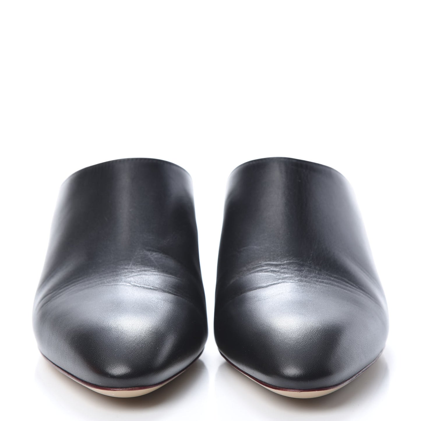 Calfskin Reveuse Mules 38 Black