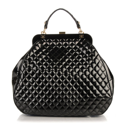 Chanel Glazed Calfskin Quilted Mademoiselle Large Frame Bag Black 1 of 9