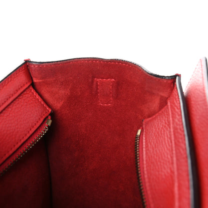 Celine Drummed Calfskin Nano Luggage Red 14 of 27