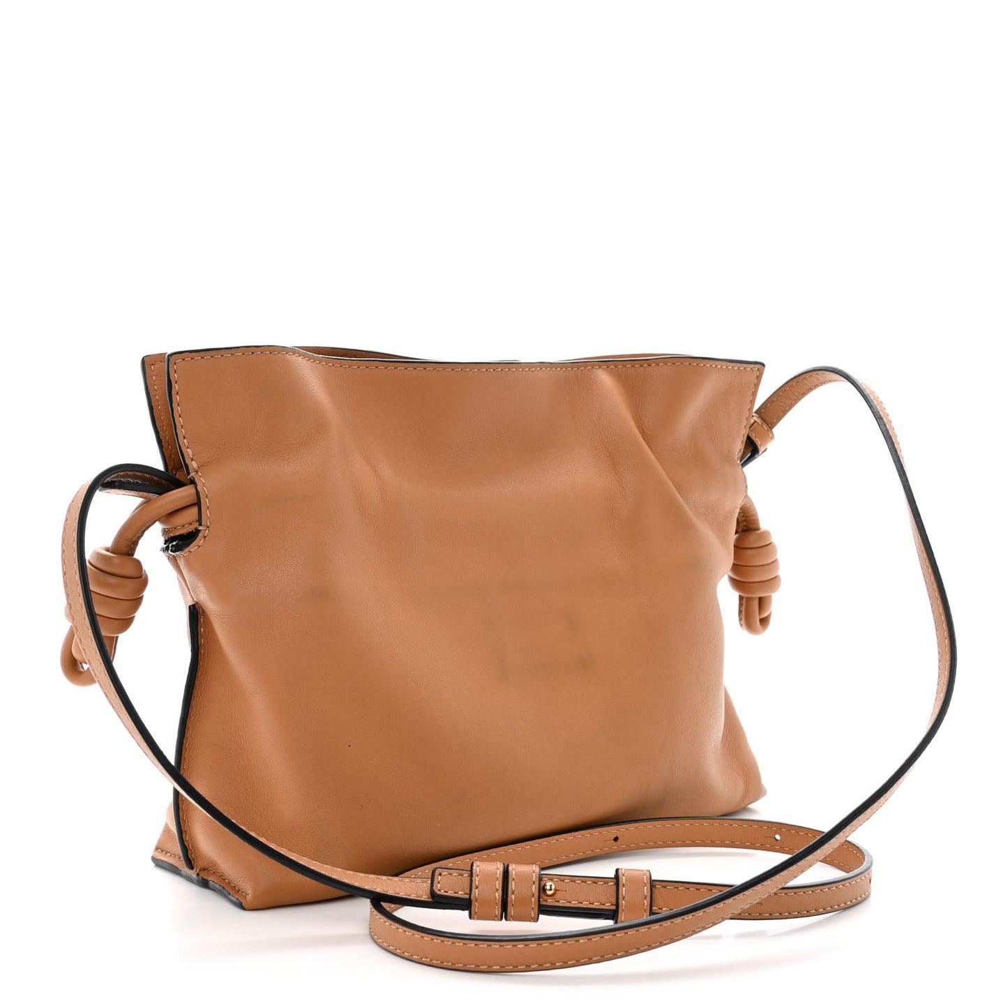 Calfskin Mini Flamenco Knot Clutch Warm Desert