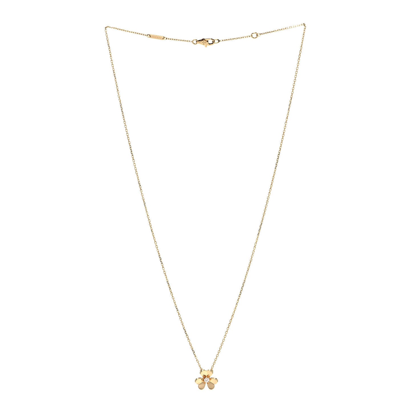 18K Yellow Gold Diamond Mini Frivole Pendant Necklace