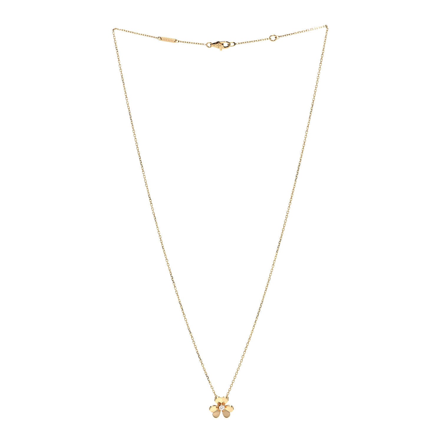 Van Cleef & Arpels 18K Yellow Gold Diamond Mini Frivole Pendant Necklace 3 of 6