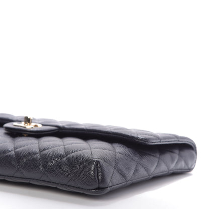 Chanel Caviar Quilted Flap Clutch Navy Blue 7 of 10