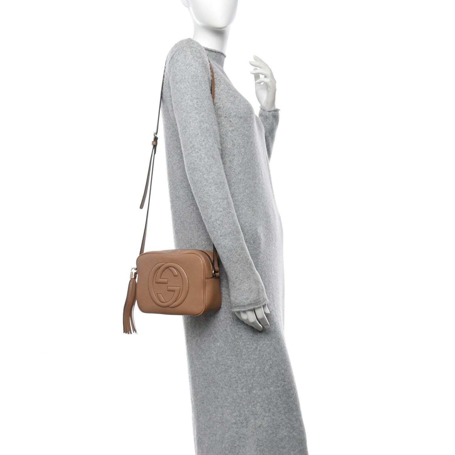 Gucci Pebbled Calfskin Small Soho Disco Bag Rose Beige 2 of 13