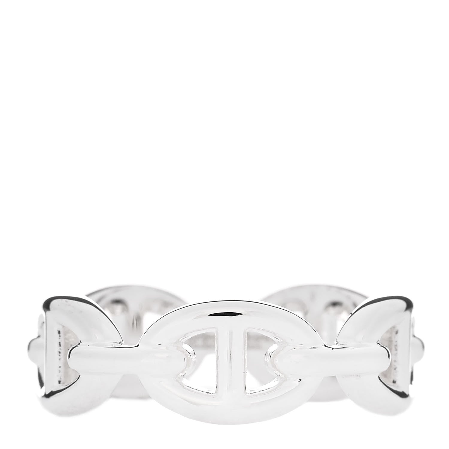 Hermes Sterling Silver PM Chaine d'Ancre Enchainee Band Ring 55 7.25 1 of 9