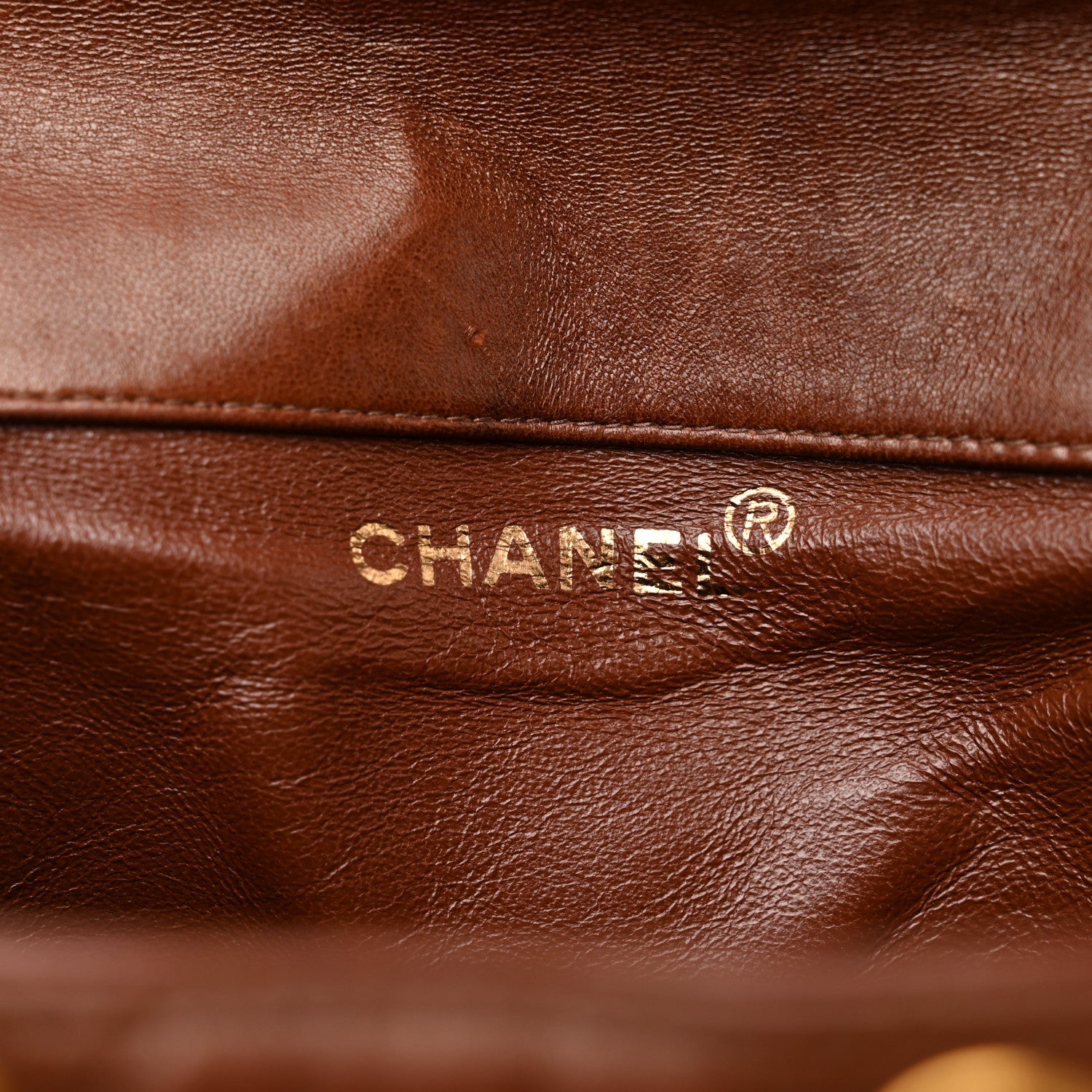 Chanel Lambskin Quilted Drawstring Backpack Brown 6 of 16