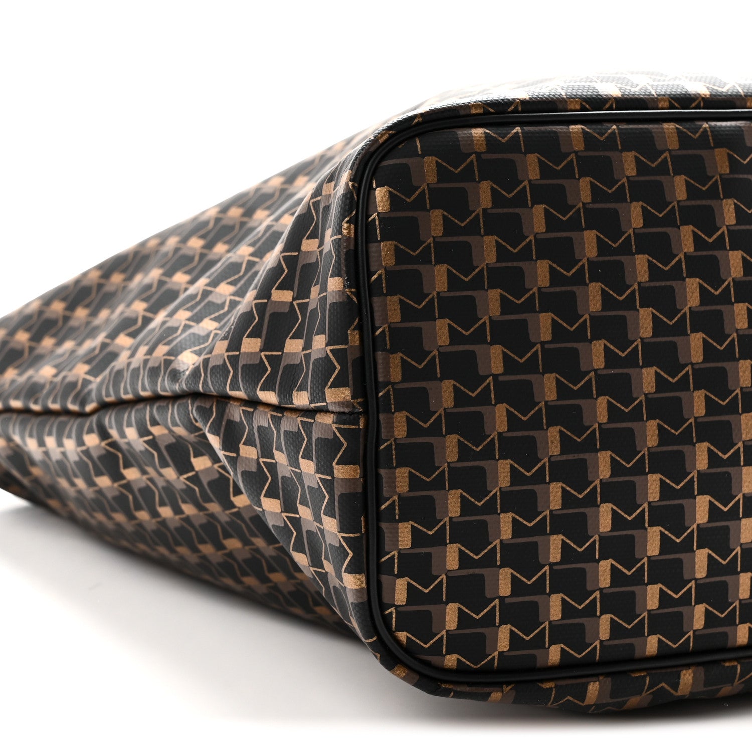 Moynat Grained Calfskin Canvas 1920 Oh! Tote Ruban GM Carbon Bronze 9 of 10