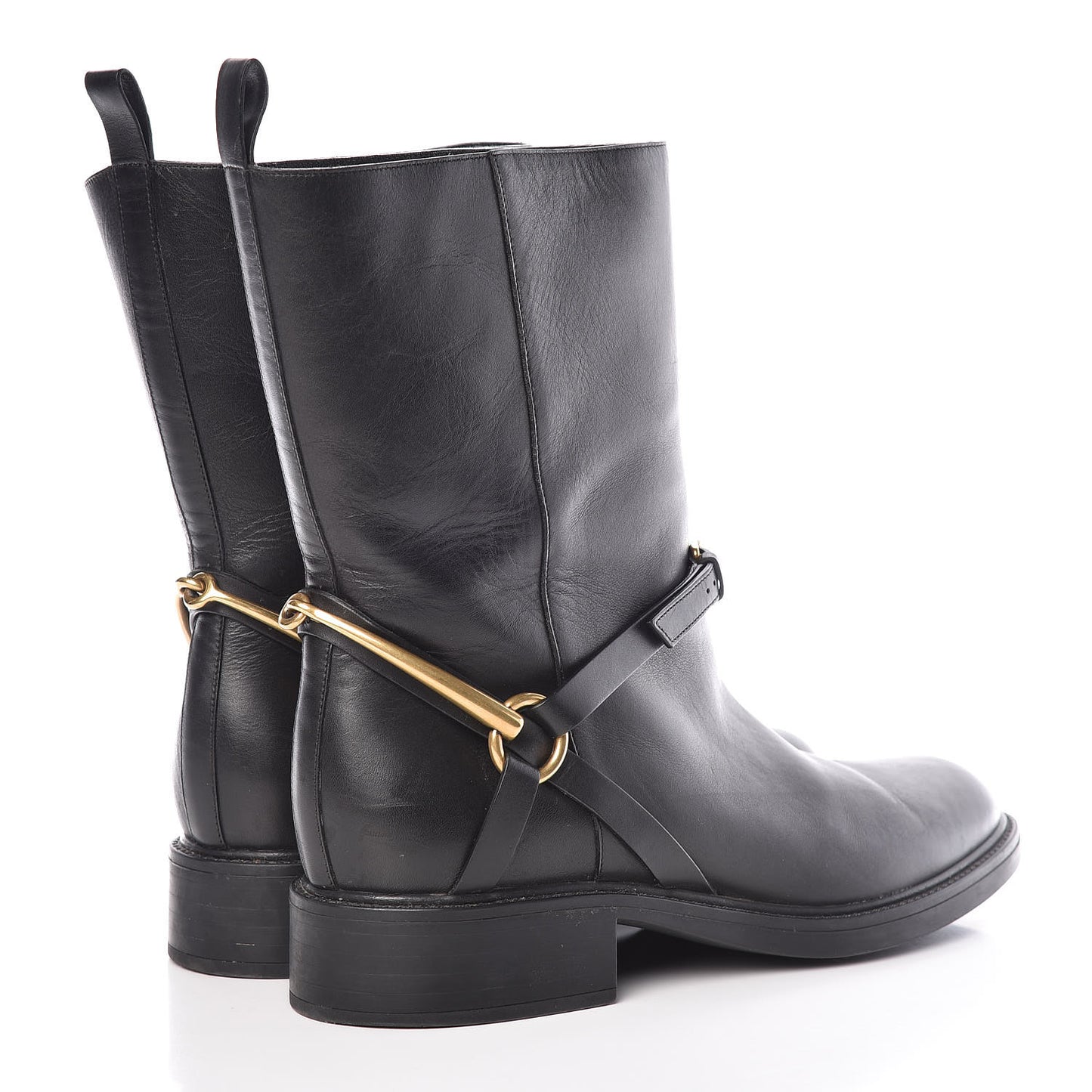 Calfskin Tess Horsebit Ankle Boots 42 Black