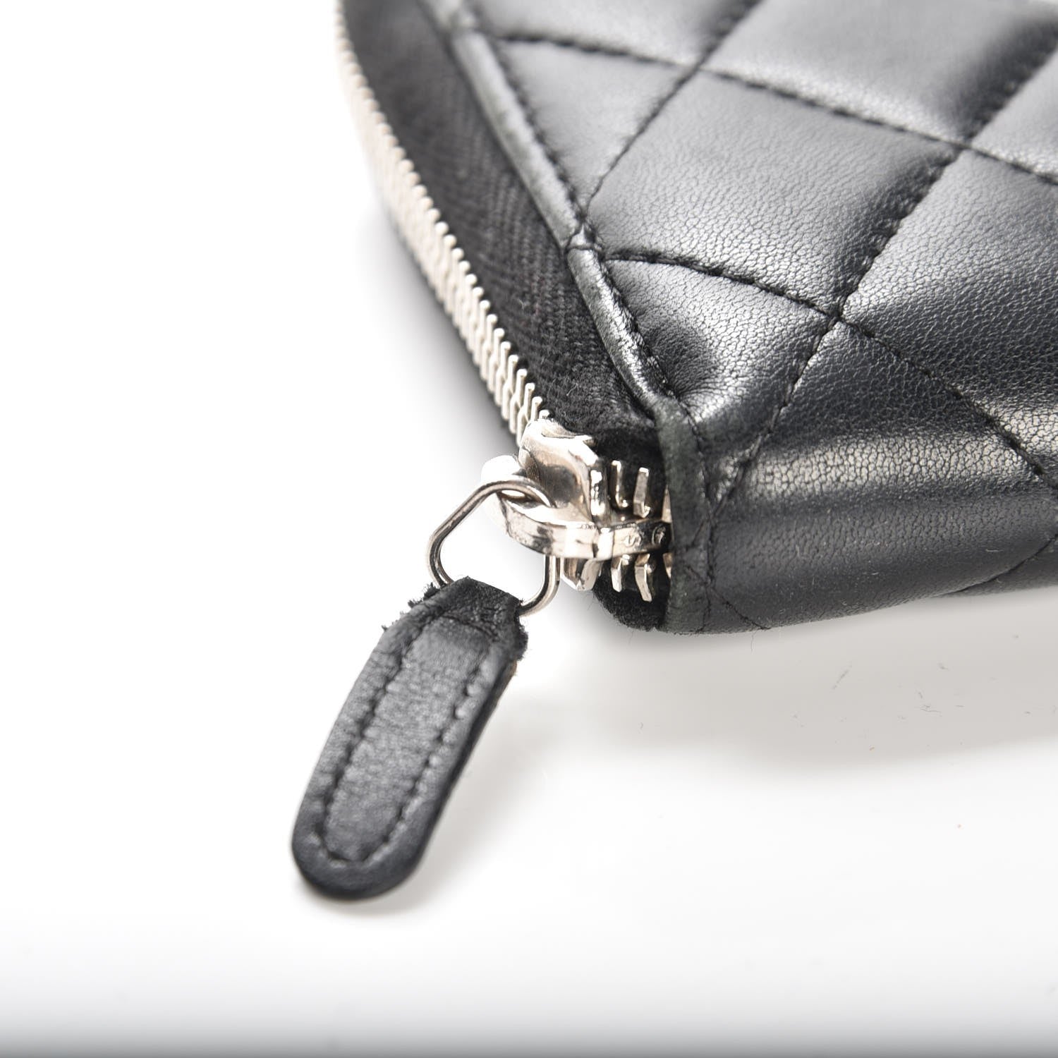 Chanel Lambskin Quilted Large Gusset Zip Around Wallet Black 6 of 10