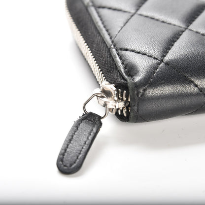 Chanel Lambskin Quilted Large Gusset Zip Around Wallet Black 6 of 10