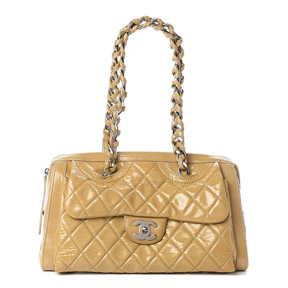 Chanel Patent Quilted Day Glo Flap Bag Beige 1 of 11