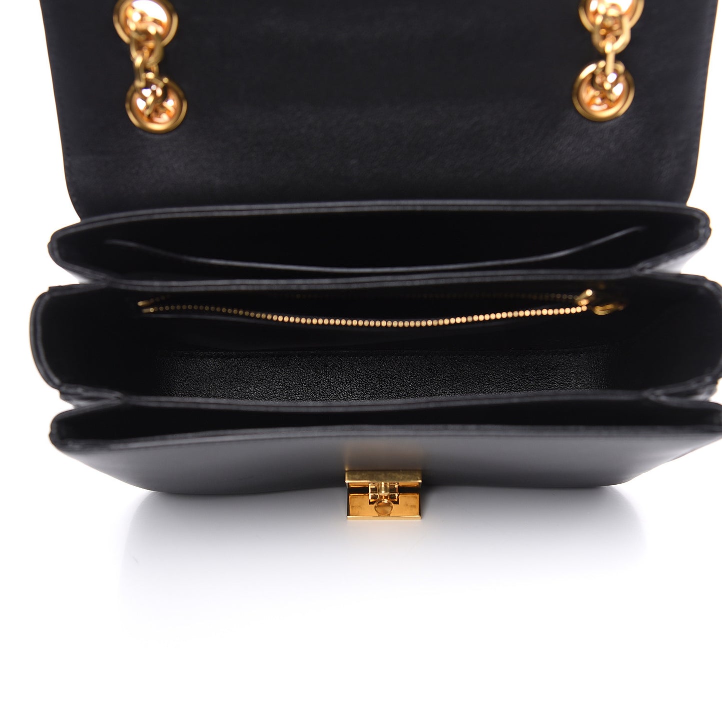 Shiny Calfskin Medium C Bag Black