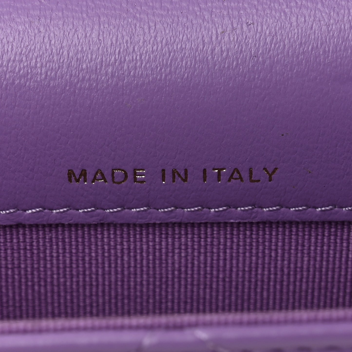 Lambskin Enamel Quilted Pending CC Flap Belt Bag Purple