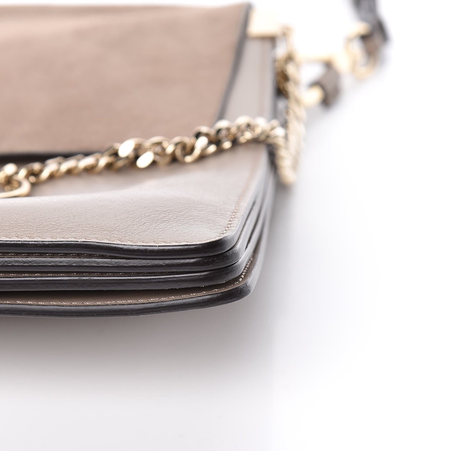 Chloe Calfskin Suede Medium Faye Shoulder Bag Motty Grey 9 of 16