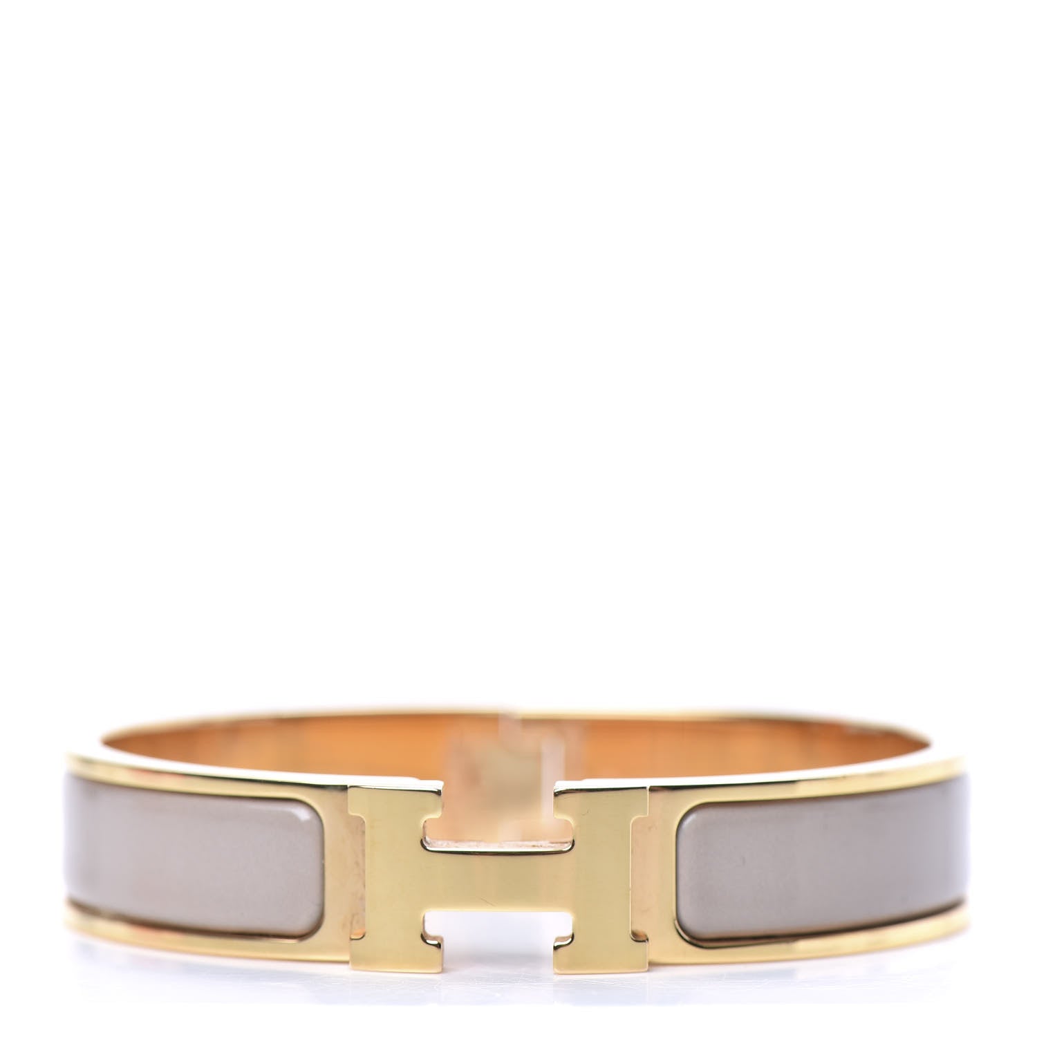 Hermes Enamel Clic Clac H Narrow Bracelet PM Marron Glace 1 of 6