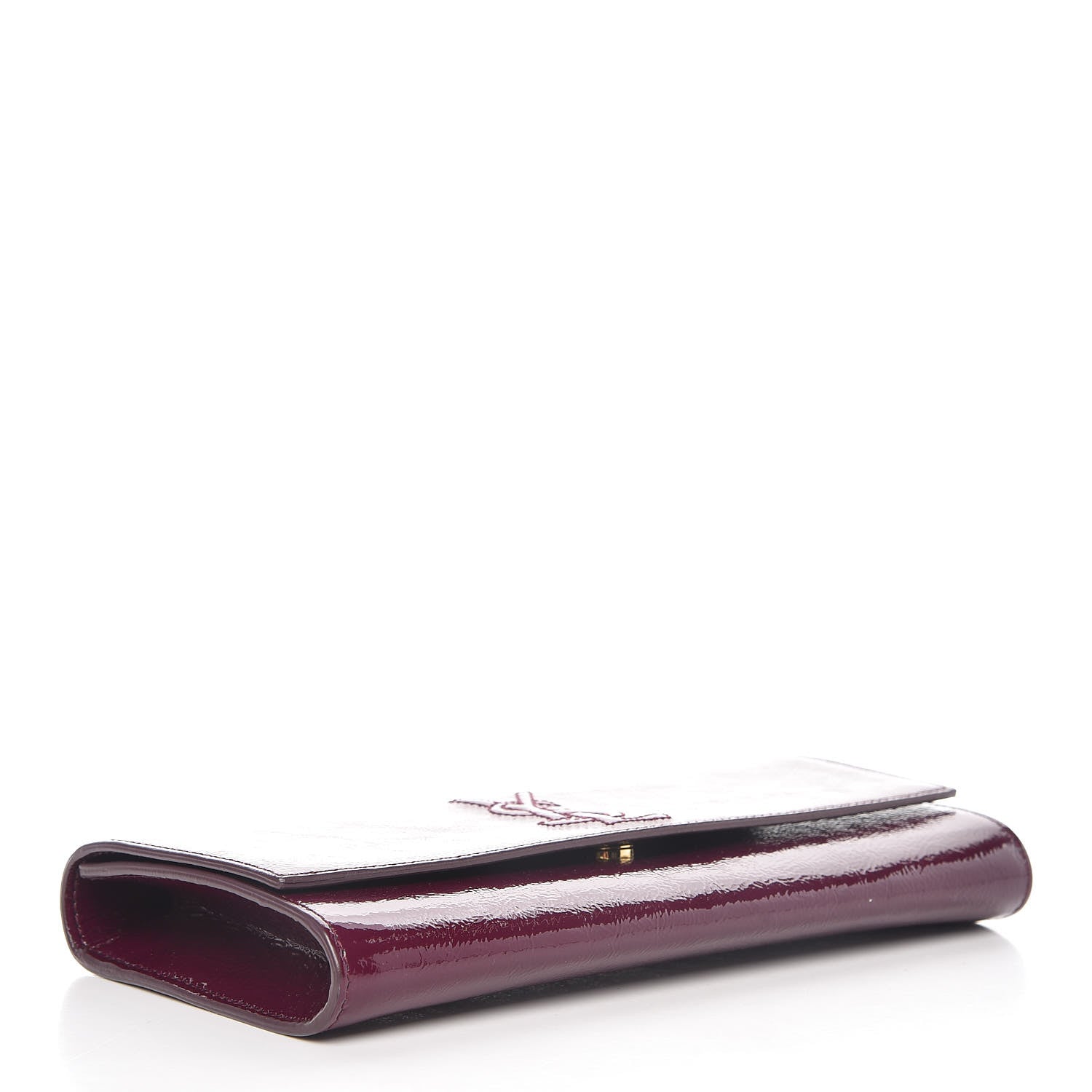 Saint Laurent Textured Patent Small Belle De Jour Clutch Purple 4 of 7