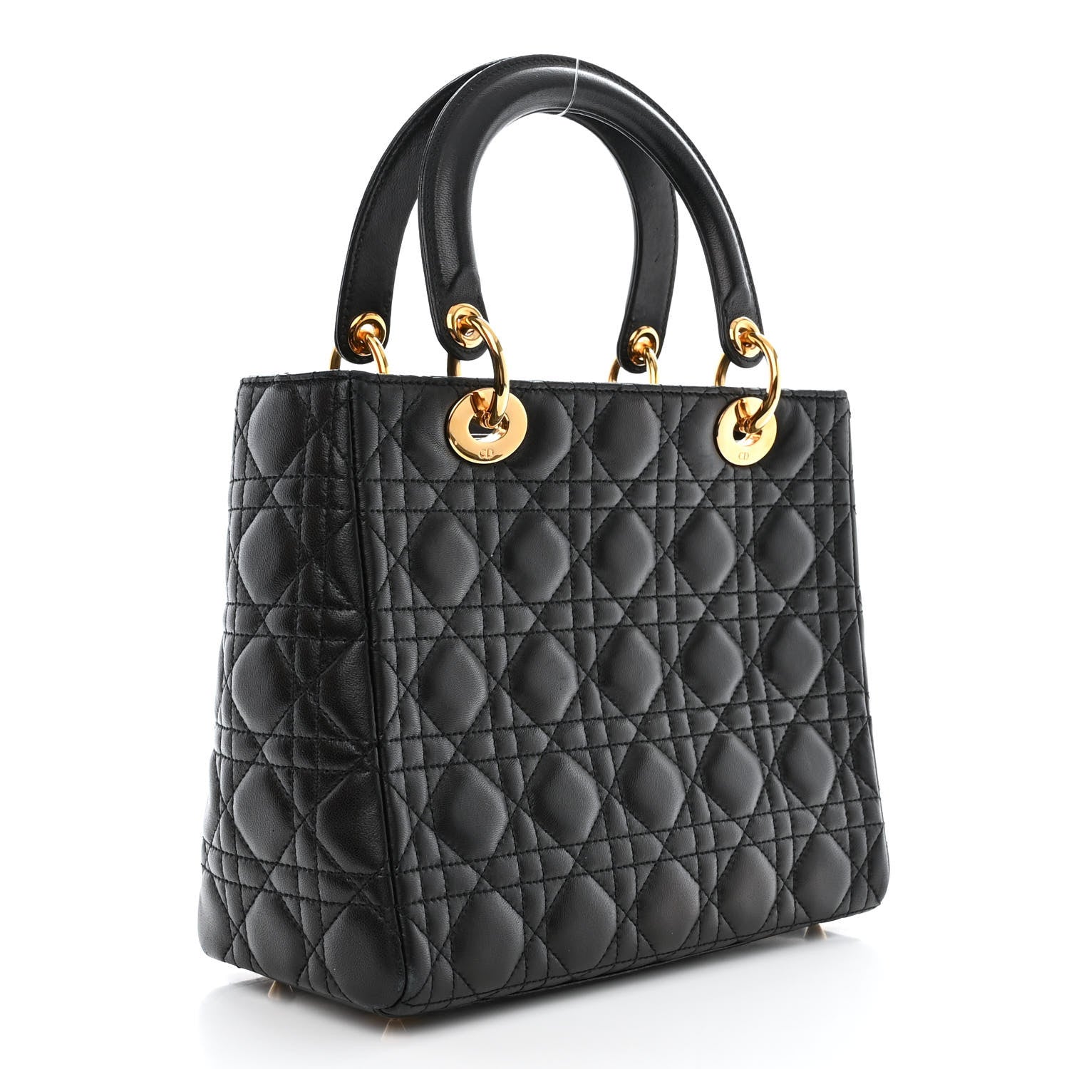 Christian Dior Lambskin Cannage Medium Lady Dior Black 3 of 12