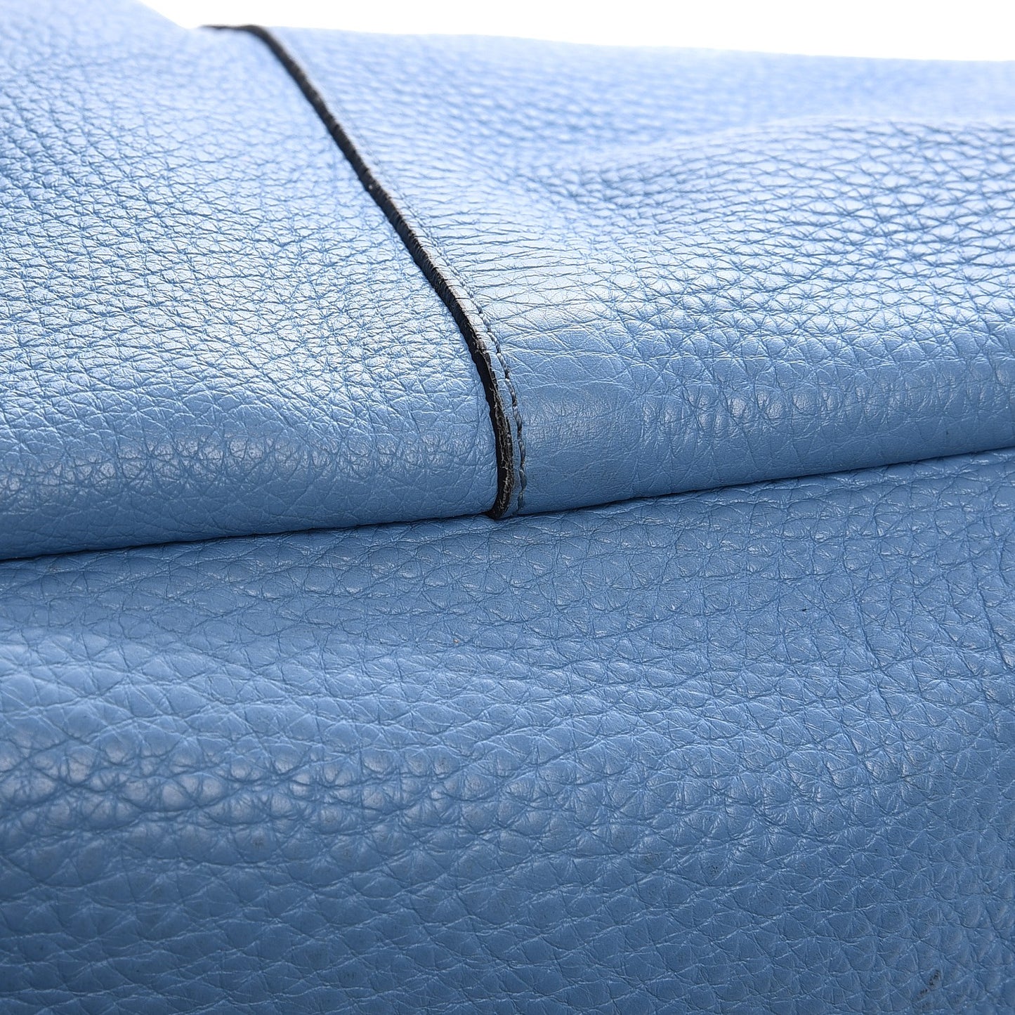 Grained Calfskin Large Antigona Tote Blue Brown