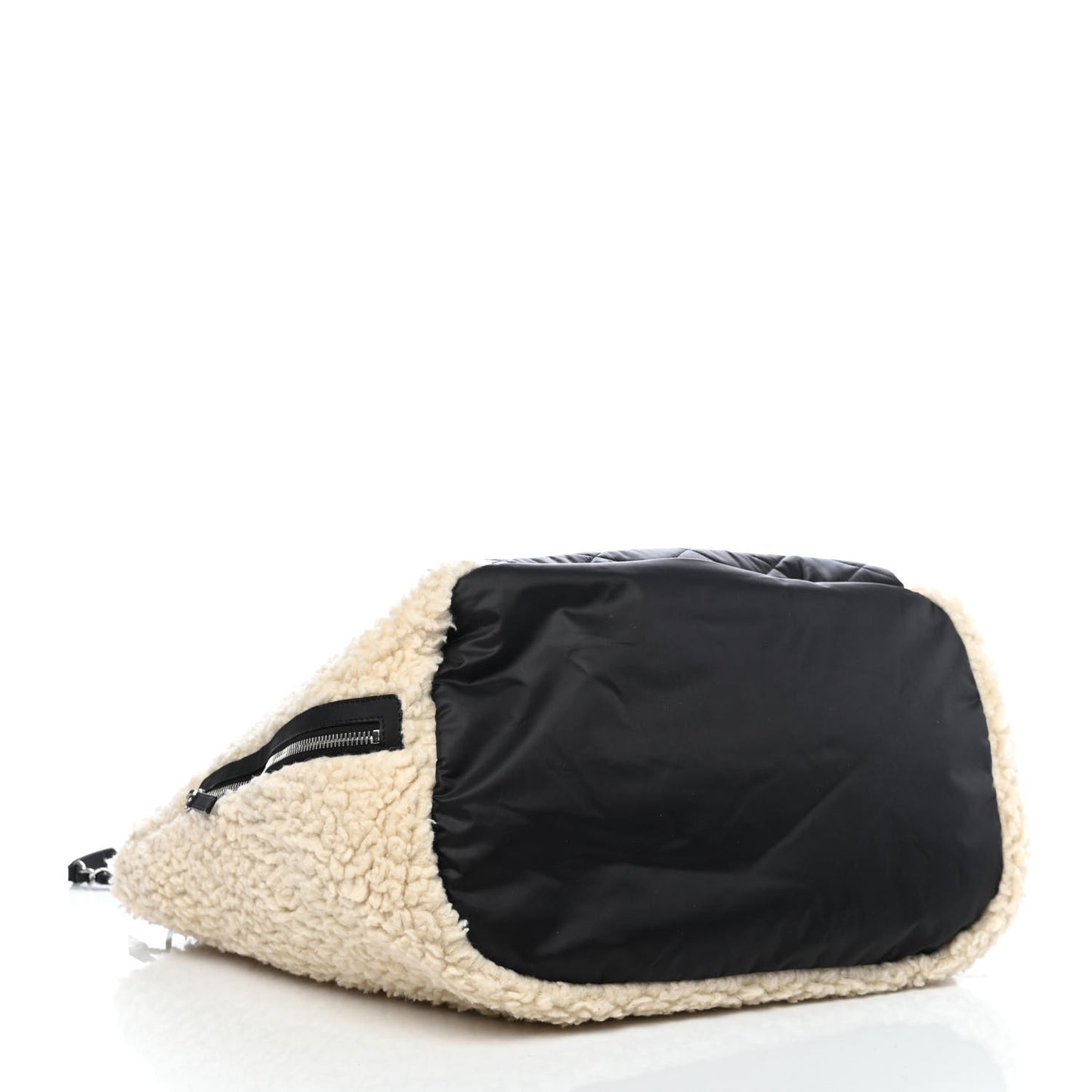Wool Nylon Quilted Coco Neige Tote Black Ecru