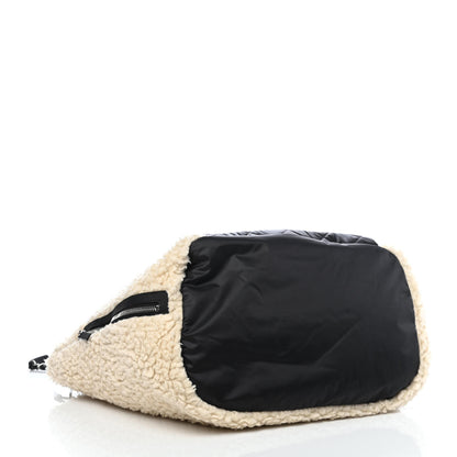 Chanel Wool Nylon Quilted Coco Neige Tote Black Ecru 3 of 4