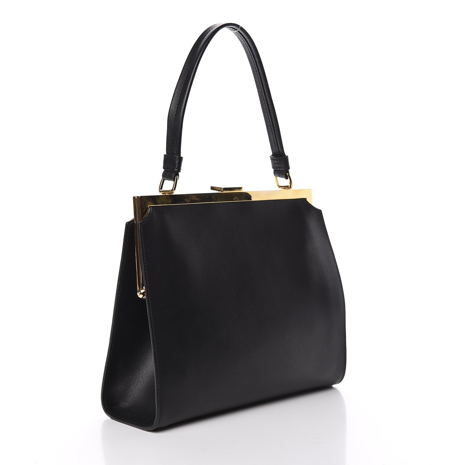Mansur Gavriel Vegetable Tanned Calfskin Elegant Top Handle Bag Black 3 of 12