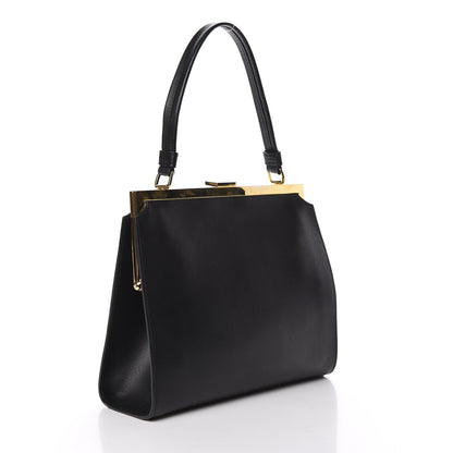 Mansur Gavriel Vegetable Tanned Calfskin Elegant Top Handle Bag Black 3 of 16