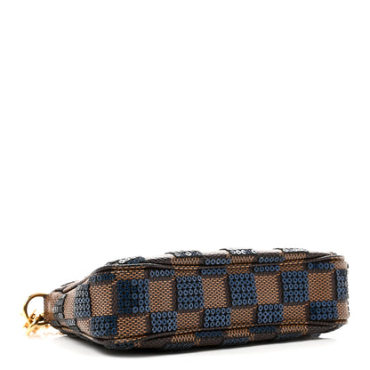 Louis Vuitton Damier Paillettes Mini Pochette Accessories Blue 3 of 8
