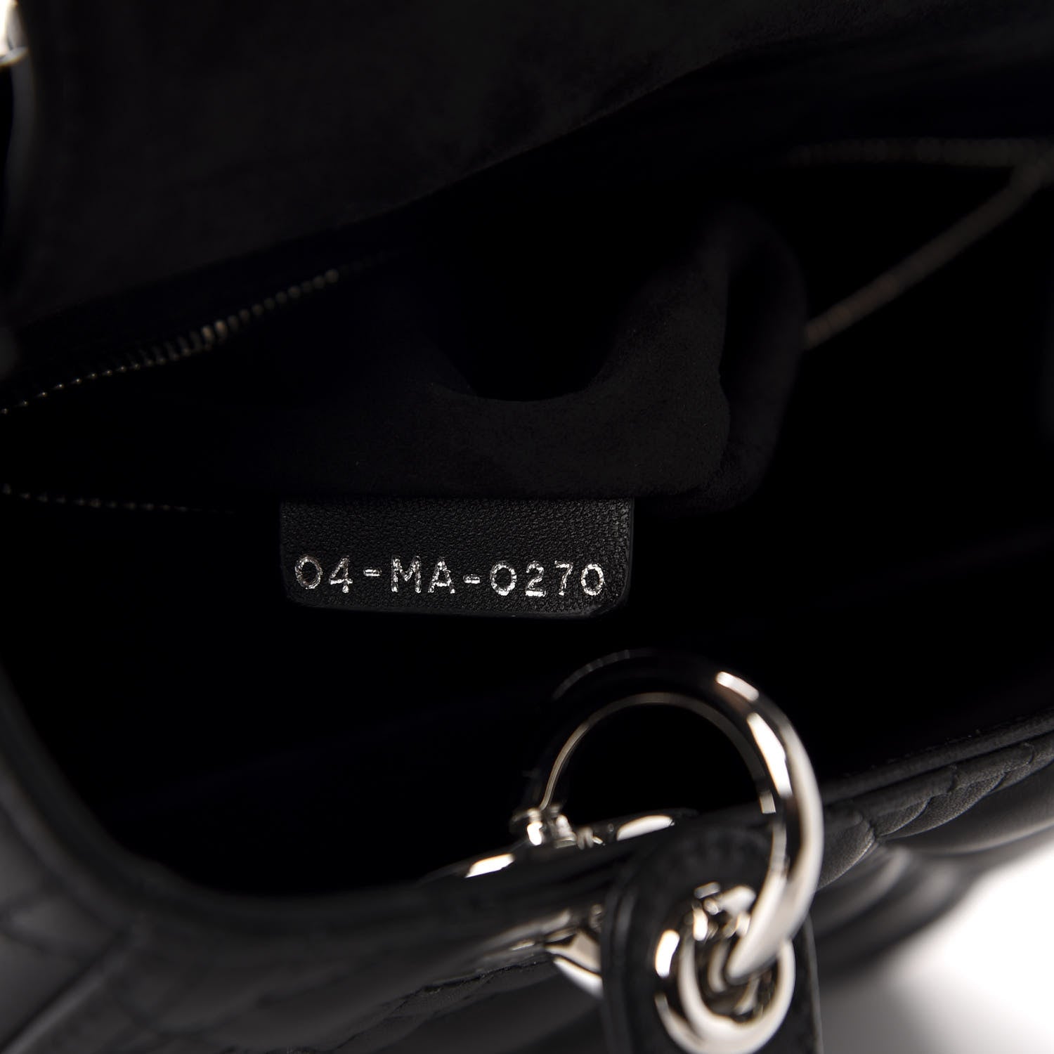 Christian Dior Lambskin Cannage Medium Lady Dior Black 9 of 12