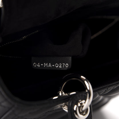 Christian Dior Lambskin Cannage Medium Lady Dior Black 9 of 12