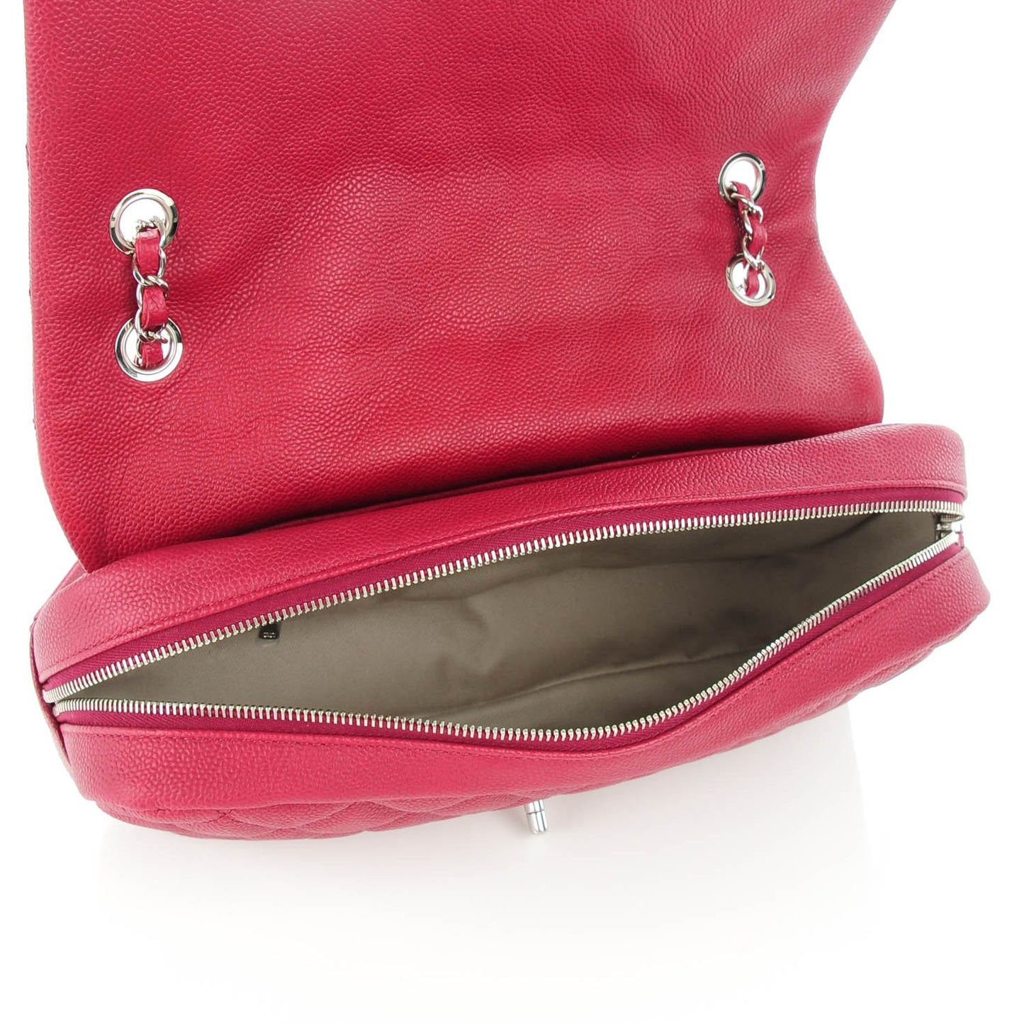 Caviar Quilted Jumbo Easy Flap Dark Pink