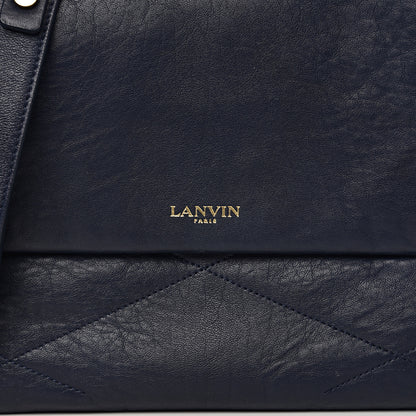 Lanvin Lambskin Quilted Medium Sugar Flap Shoulder Bag Navy 9 of 10