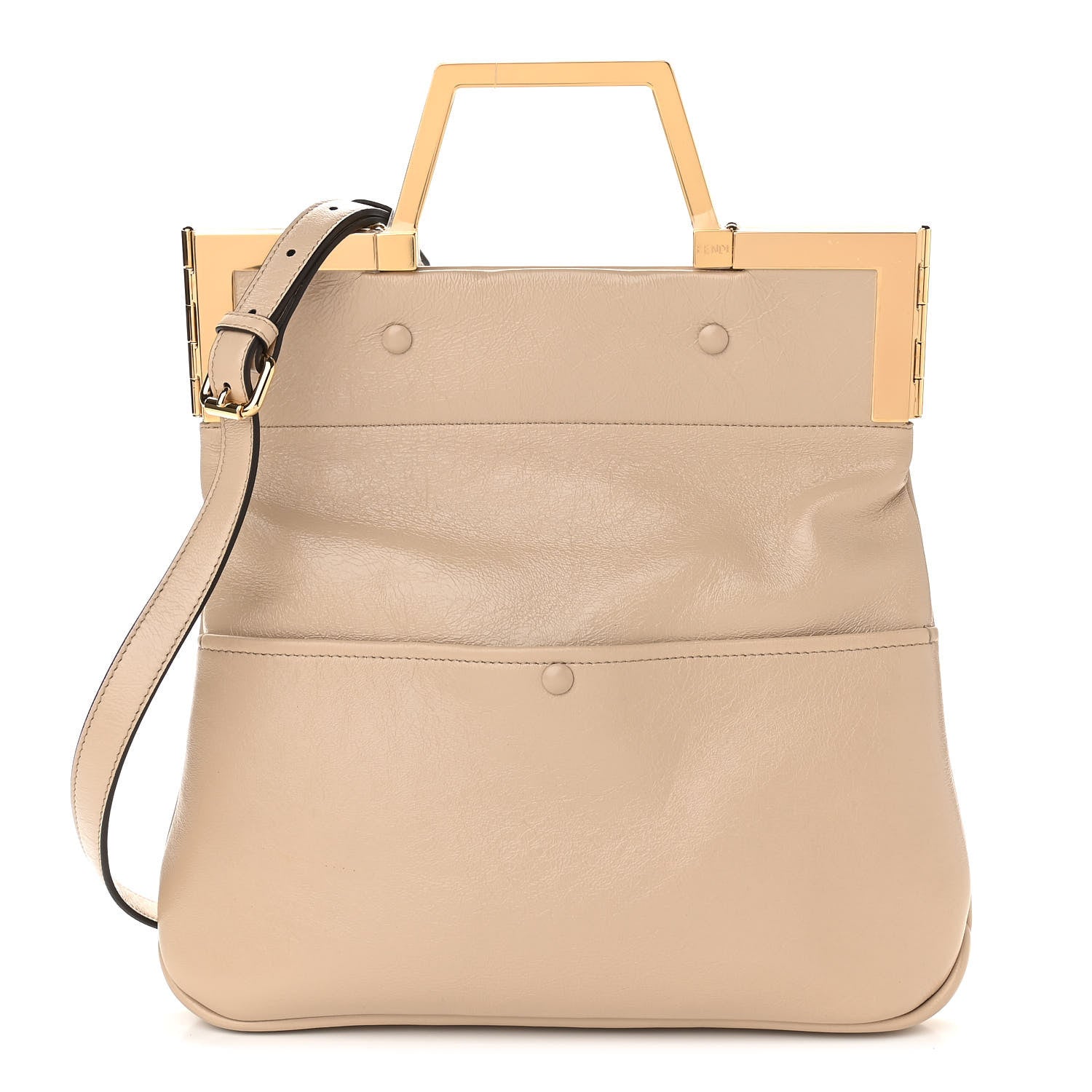 Fendi Agnello Old Shine Small Shopping Flap Bag Amido 1 of 9