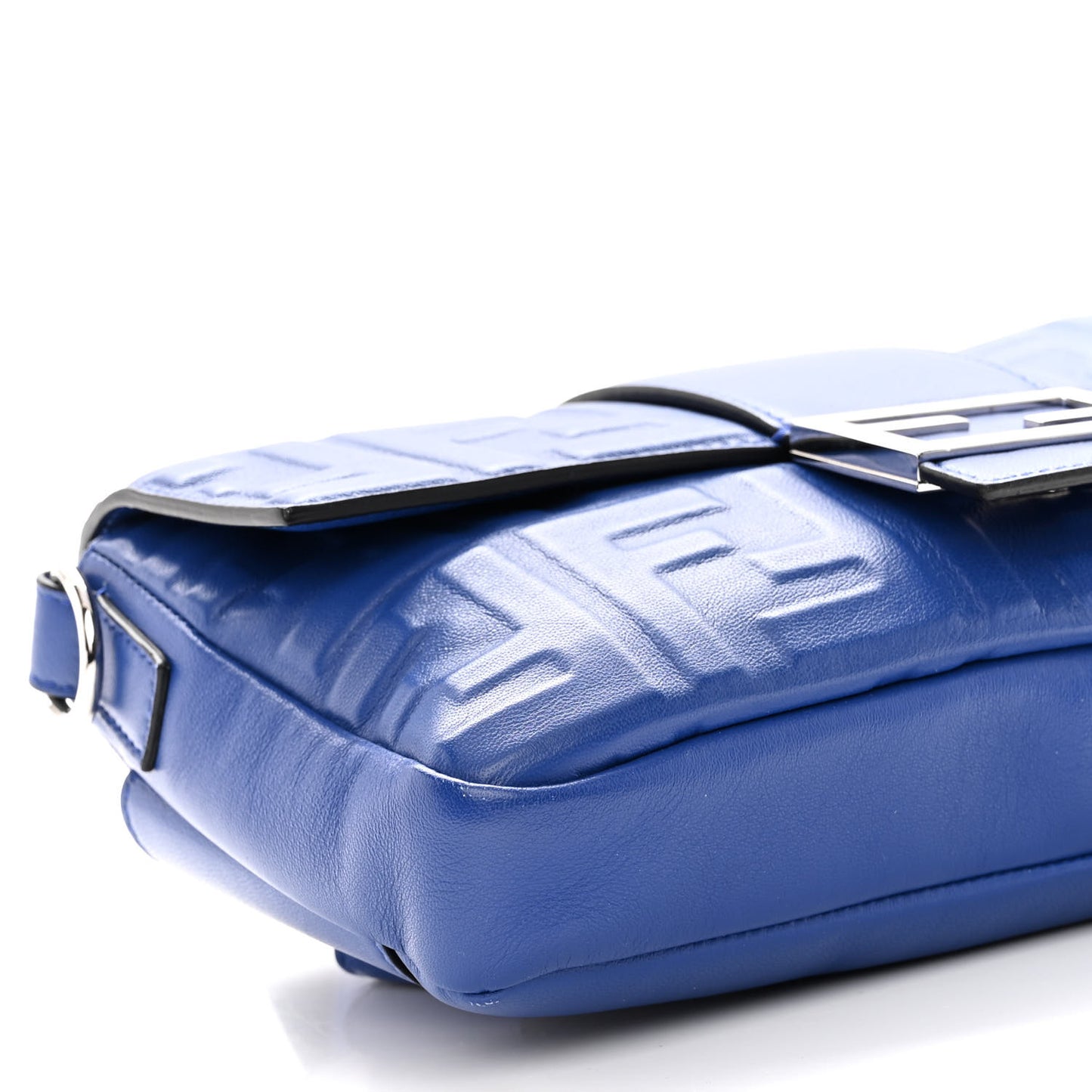 Nappa FF 1974 Embossed Belt Baguette Bag Blue Neon
