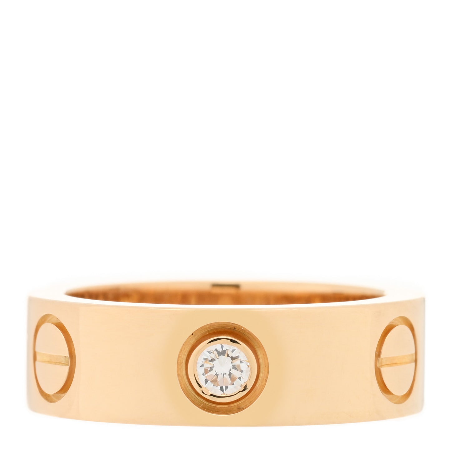 18K Yellow Gold 3 Diamond 5.5mm LOVE Ring 47 4