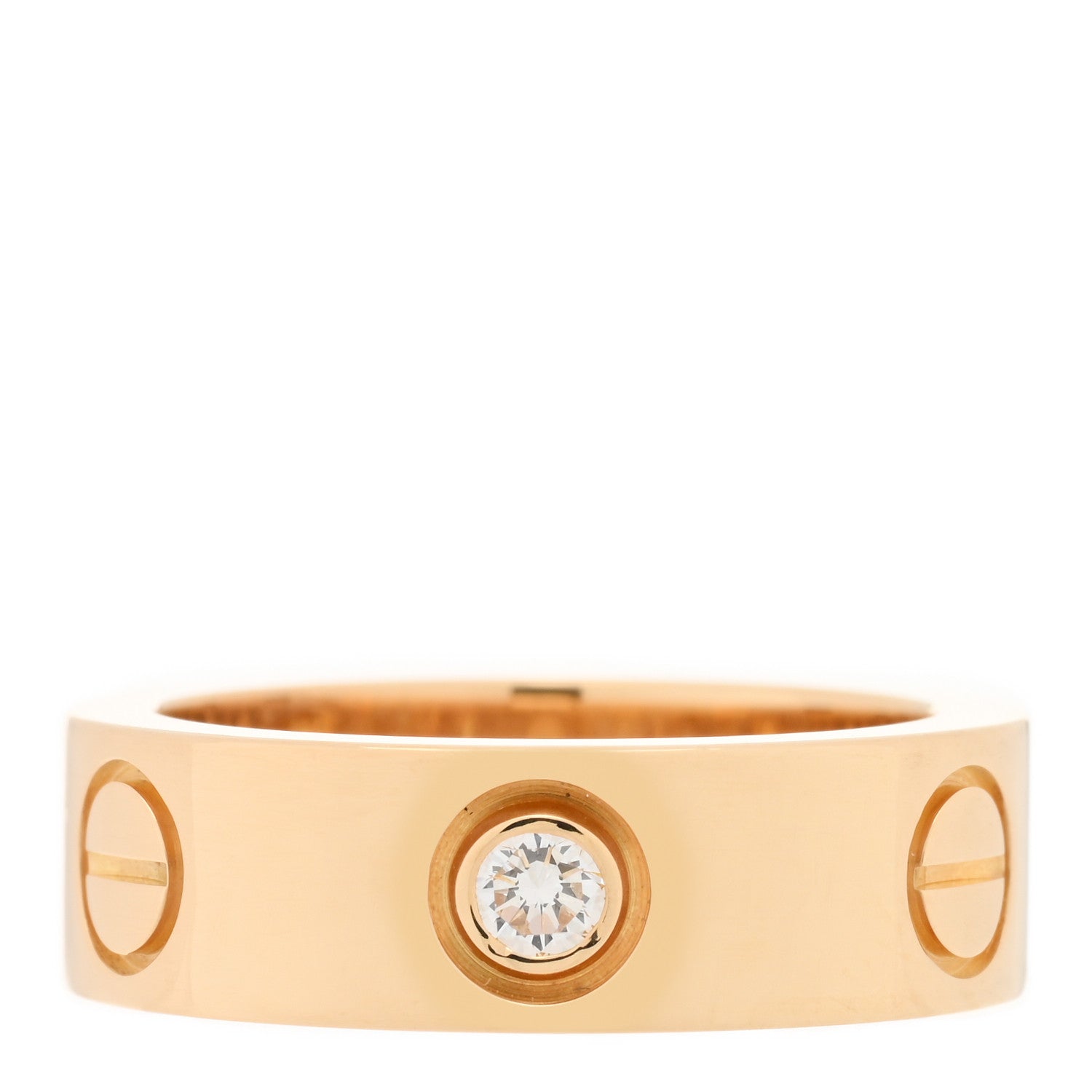 Cartier 18K Yellow Gold 3 Diamond 5.5mm LOVE Ring 47 4 1 of 4