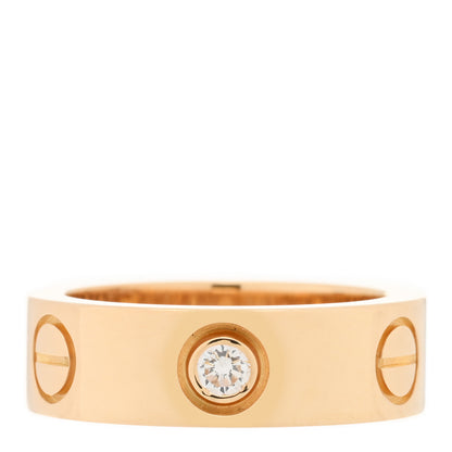 Cartier 18K Yellow Gold 3 Diamond 5.5mm LOVE Ring 47 4 1 of 4