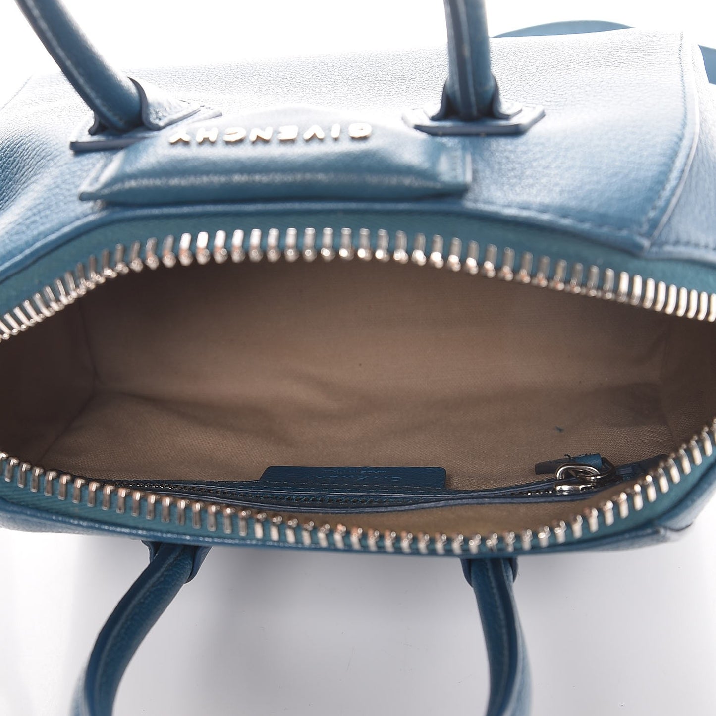 Sugar Goatskin Mini Antigona Oil Blue