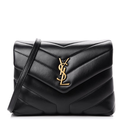 Saint Laurent Calfskin Y Quilted Monogram Toy Loulou Crossbody Bag Black 1 of 11