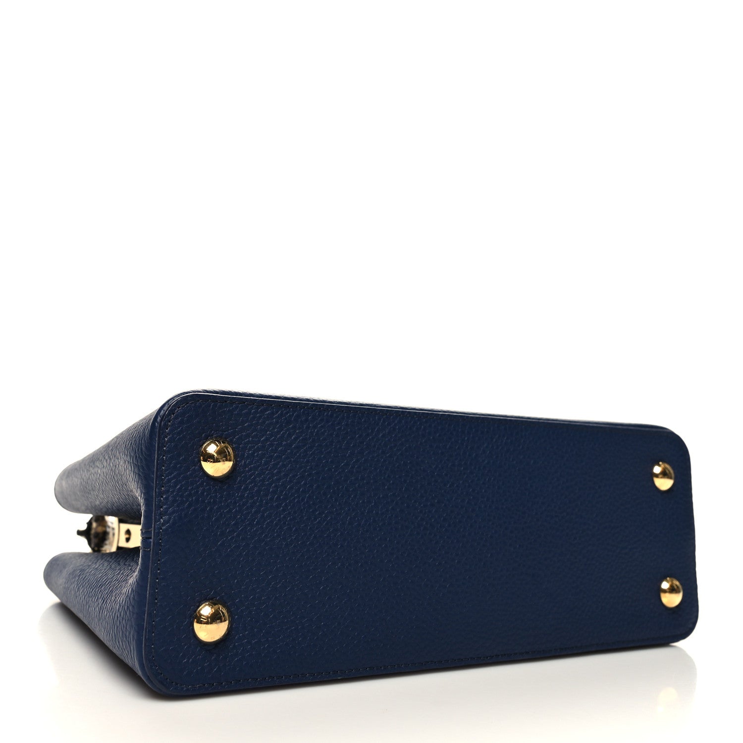 Louis Vuitton Taurillon Snakeskin Capucines MM Blue 4 of 10