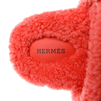 Hermes Woolskin Womens Chypre Sandals 40 Rose Du Desert 7 of 9