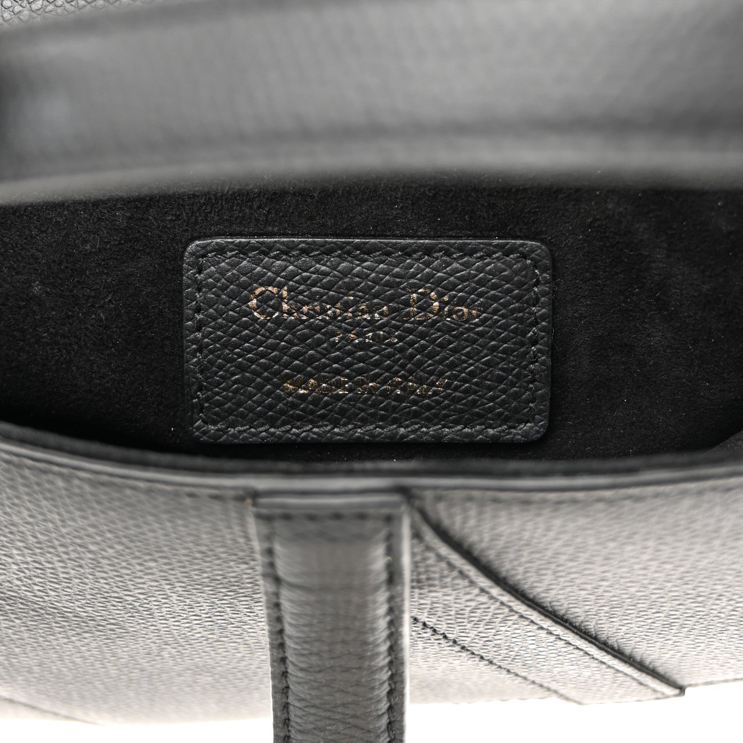 Christian Dior Grained Calfskin Mini Saddle Bag Black 6 of 10
