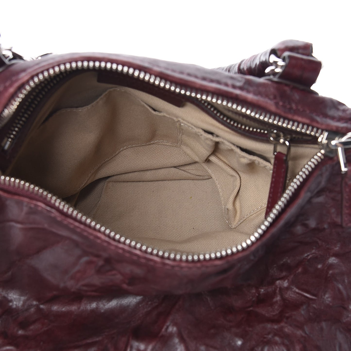 Tumbled Sheepskin Small Pandora Oxblood