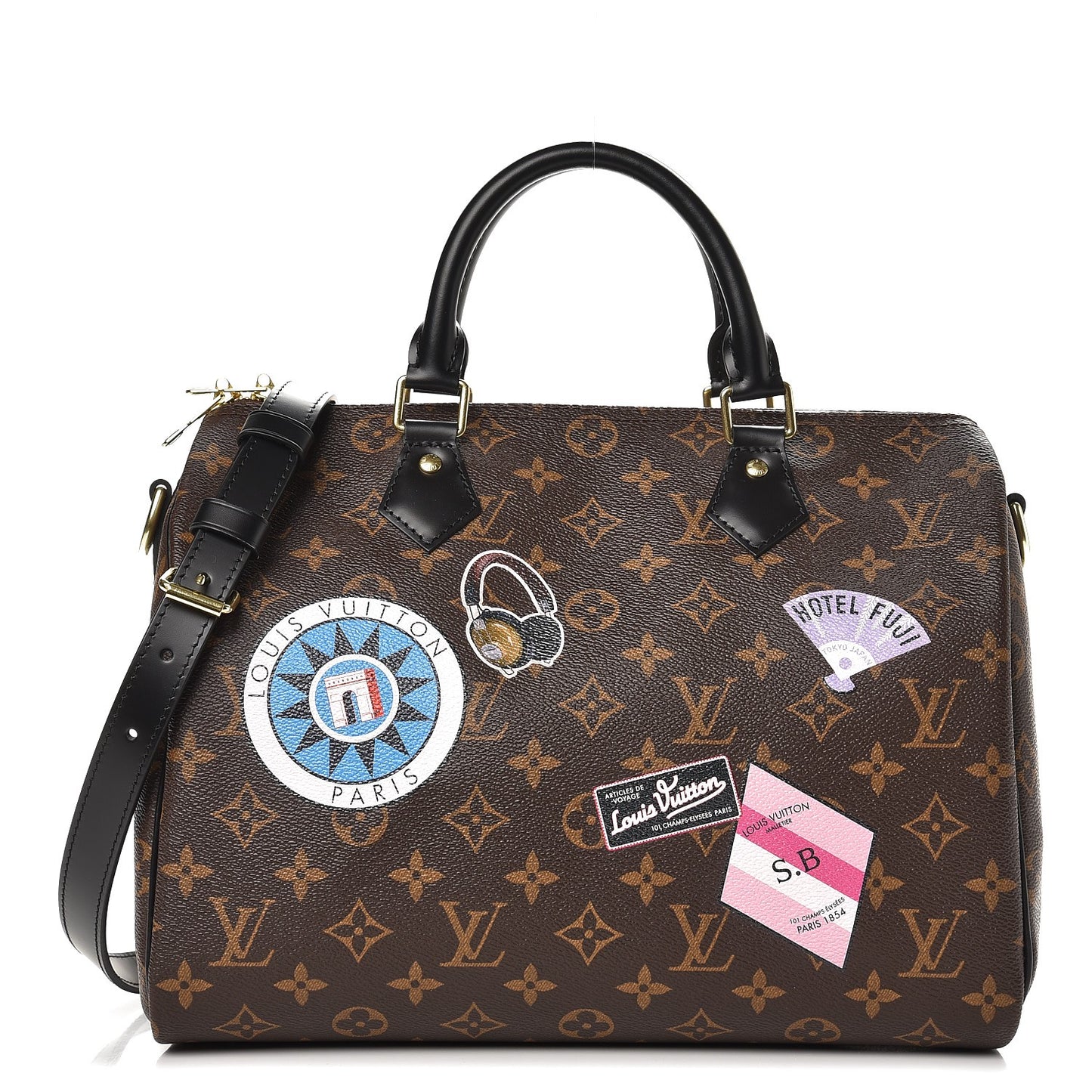 Monogram My World Tour Speedy Bandouliere 30 Black