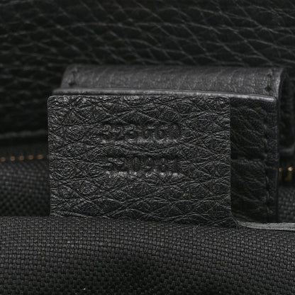Gucci Pebbled Calfskin Medium Bamboo Shopper Tote Black 9 of 13