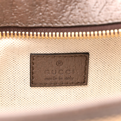 Gucci Monogram Jumbo GG Textured Dollar Calfskin Web Mini Crossbody Bag Camel Ebony New Acero 6 of 10