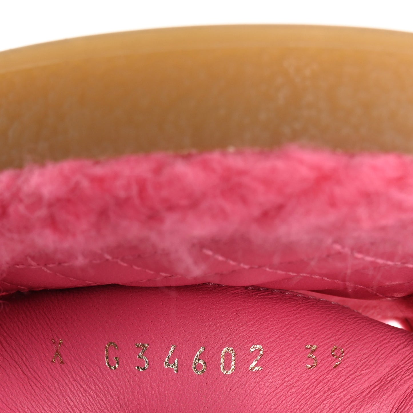 Cord Lambskin Quilted Logo Sandals 39 Pink
