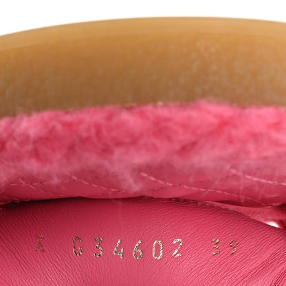 Chanel Cord Lambskin Quilted Logo Sandals 39 Pink 9 of 12
