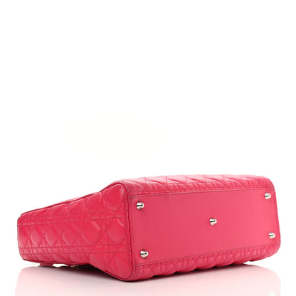 Christian Dior Lambskin Cannage Large Lady Dior Fuchsia 4 of 17